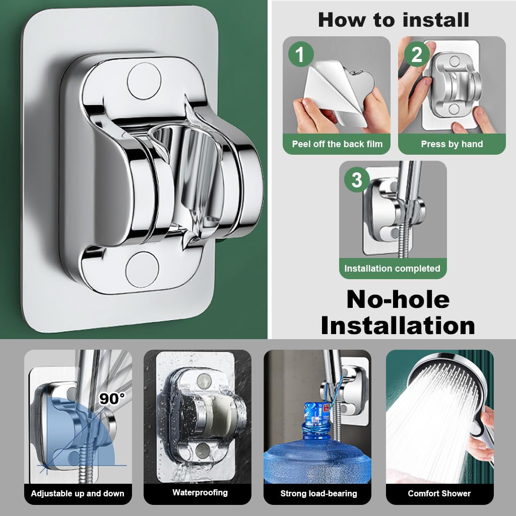 HASTHIP Shower Head High Pressure Shower Head with 3 Spray Modes Universal Water Saving Shower Head Massage Shower Head Rainfall Shower Head Modern Chrome Plated Bathroom Shower Head HASTHIP Shower Head High Pressure Shower Head with 3 Spray Modes Universal Water Saving Shower Head Massage Shower Head Rainfall Shower Head Modern Chrome Plated Bathroom Shower Head